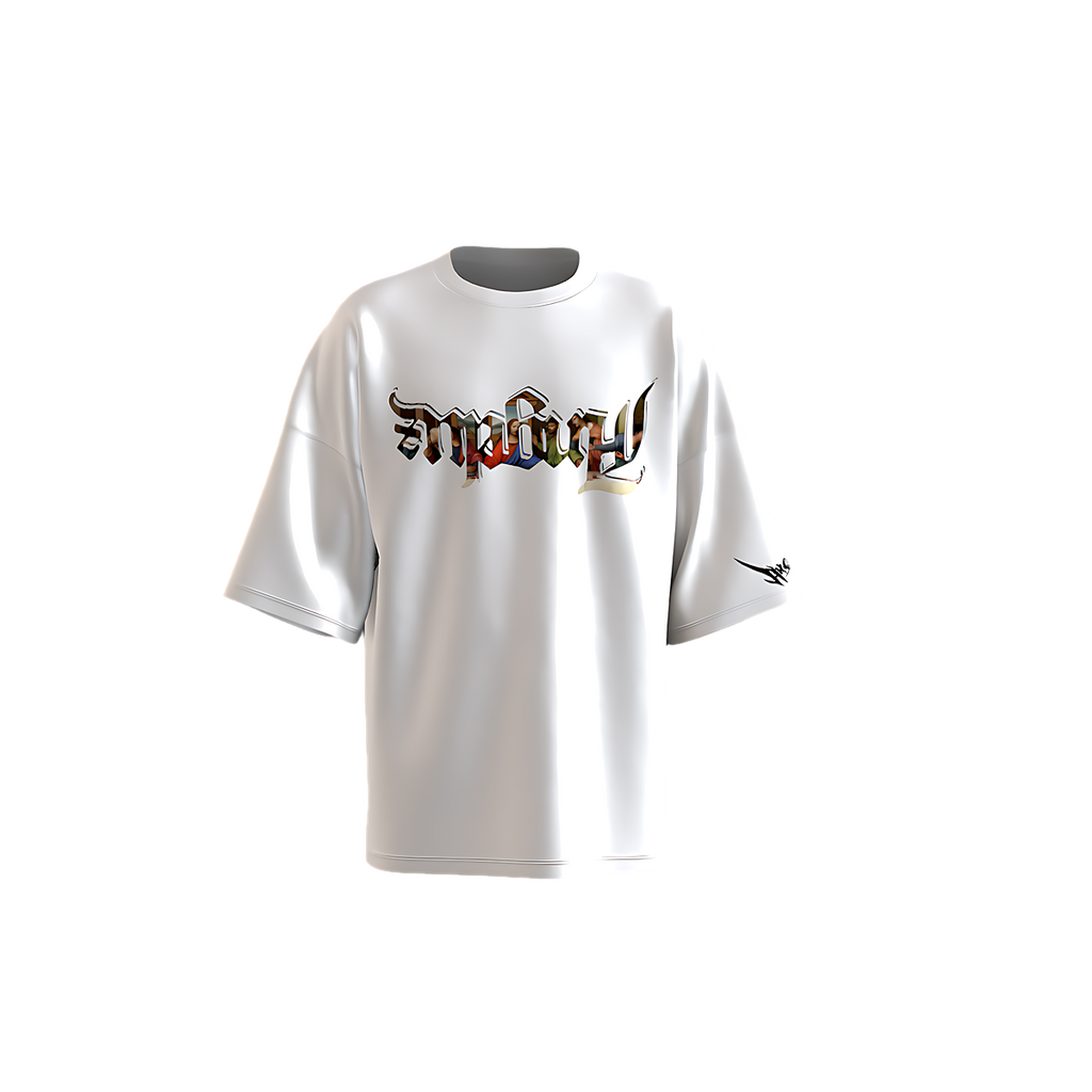 “PRAY FOR UZ” WHITE T SHIRT (RELAXED OVERSIZE FIT)